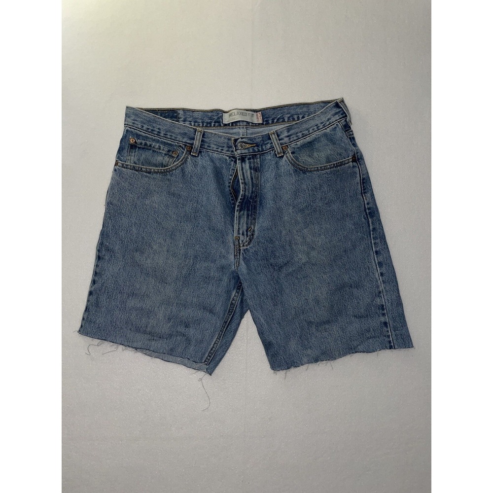 Vintage Levis 550 Shorts Mens 36‎ Blue Relaxed Fit Medium Wash Denim Cropped